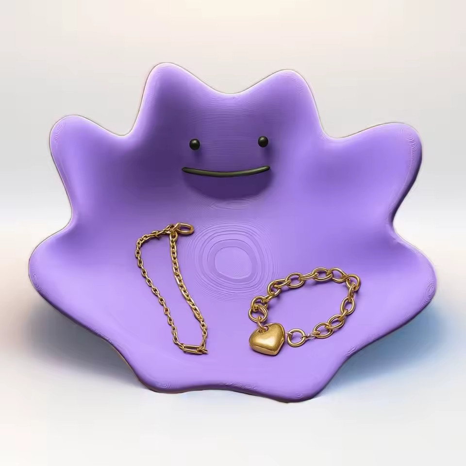 Ditto Dish Pokemon Candy Plate Bowl Keys Jewelry Display Organizer Tray New