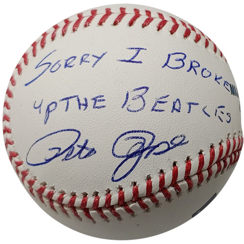 Pete Rose Autographed MLB Baseball w/ Pete Rose Autographed MLB Baseball w/