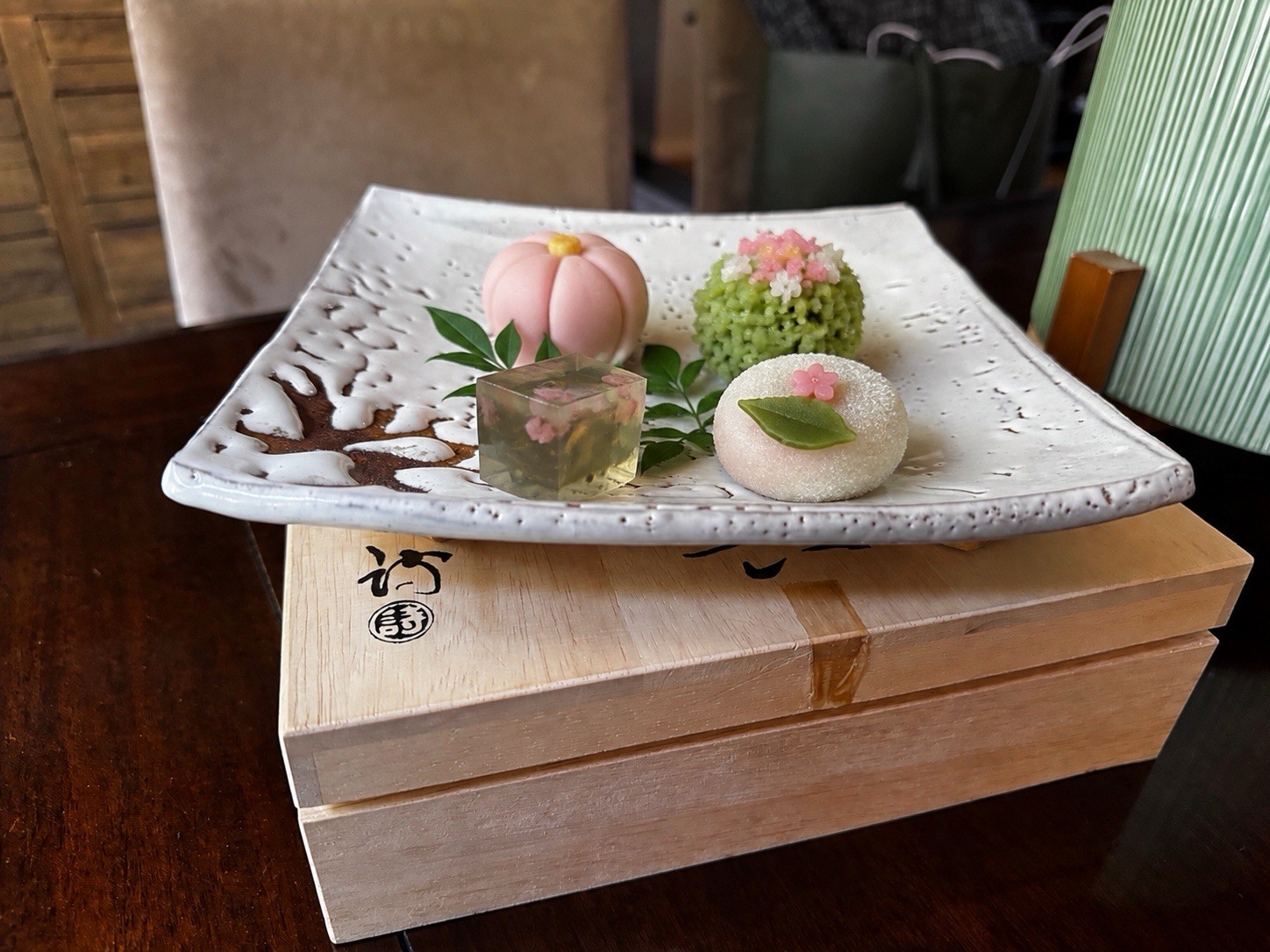 Deishi Shibuya Hagi Ware Square Kashiki Sweet Dish w/ Signed Box Japan