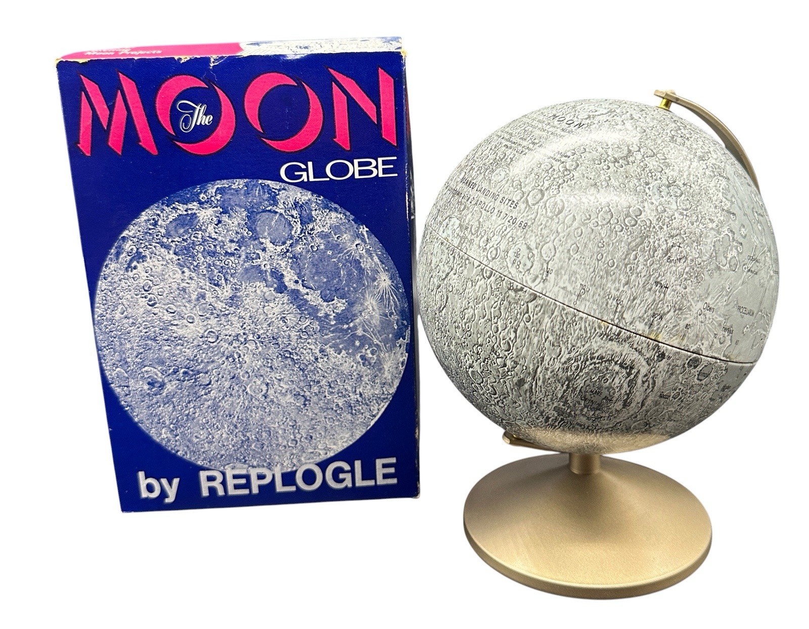 VTG Replogle The Moon Globe With Stand Box 6\