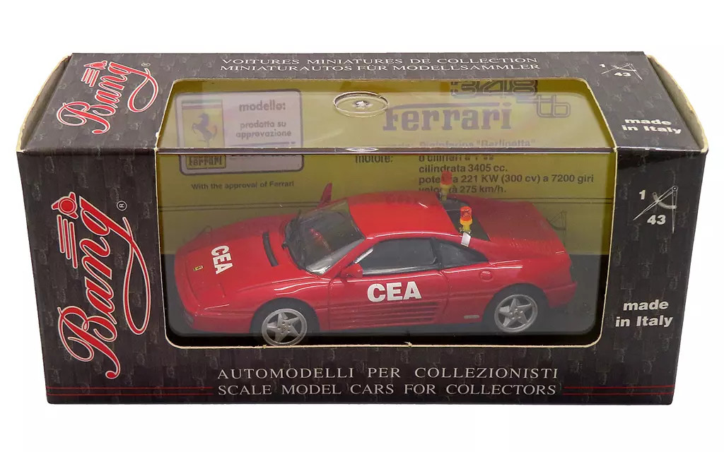 1/43 Bang Ferrari 348 TB CEA Racing Fighting Service Red White 8044