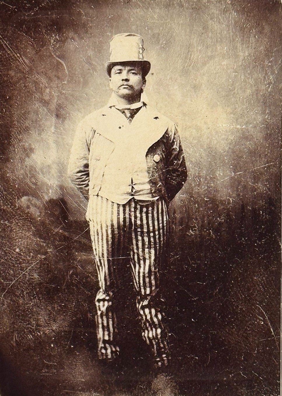Patriotic Uncle Sam Cabinet Card of J B Dedrick Photographer Subject Dated 1886 Patriotic Uncle Sam Cabinet Card of J B Dedrick Photographer Subject Dated 1886