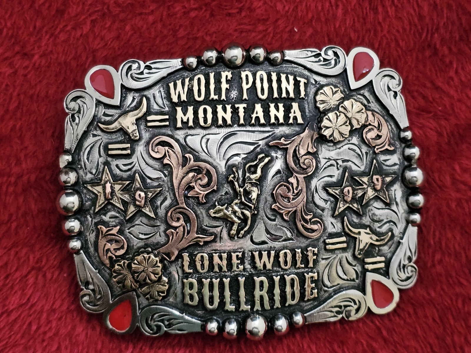RODEO☆X~TREME☆1999☆Bull Riding CHAMPION TROPHY BUCKLE☆Wolf Point Montan☆Rare☆W60