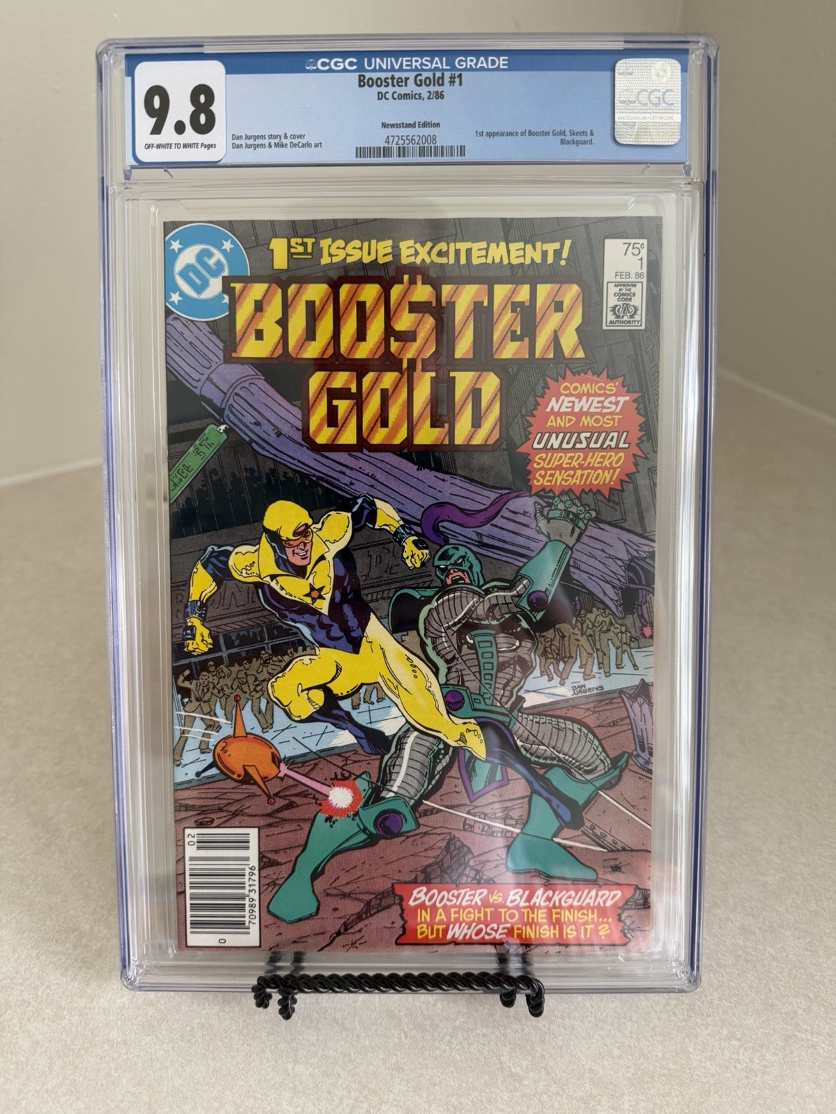 Booster Gold #1 CGC 9.8 Newsstand 1st Appearance Of Booster Gold 1986 DC Comics Booster Gold #1 CGC 9.8 Newsstand 1st Appearance Of Booster Gold 1986 DC Comics