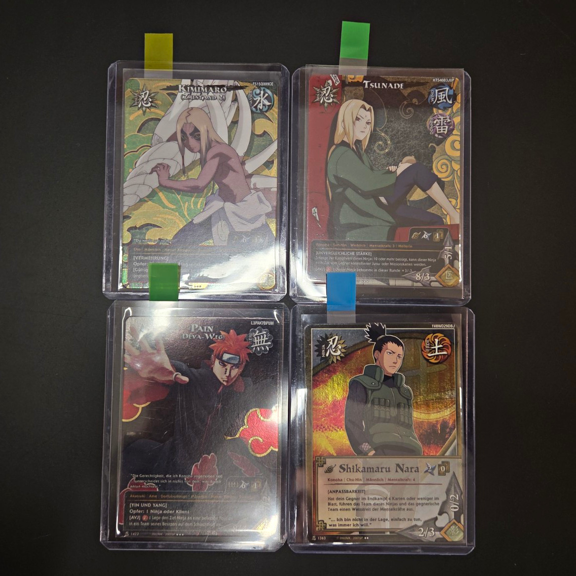 Bandai Naruto CCG Lot 4× Foil/Holo Lot Tsunade, Pain, Shikamaru, Kimimaro Bandai Naruto CCG Lot 4× Foil/Holo Lot Tsunade, Pain, Shikamaru, Kimimaro