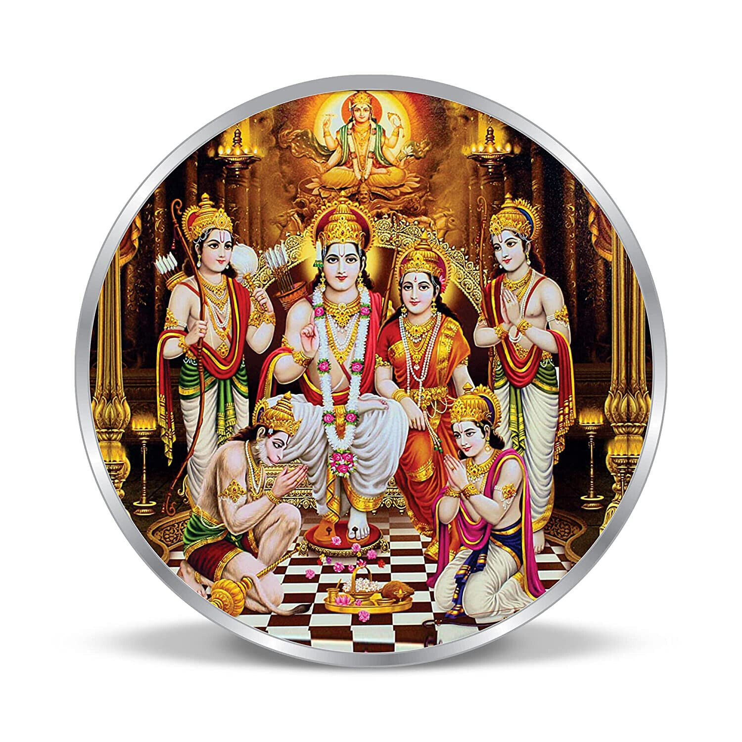 Indian Traditional BIS Hallmarked Ram Darbar 999 Pure Silver Coin 100 gram