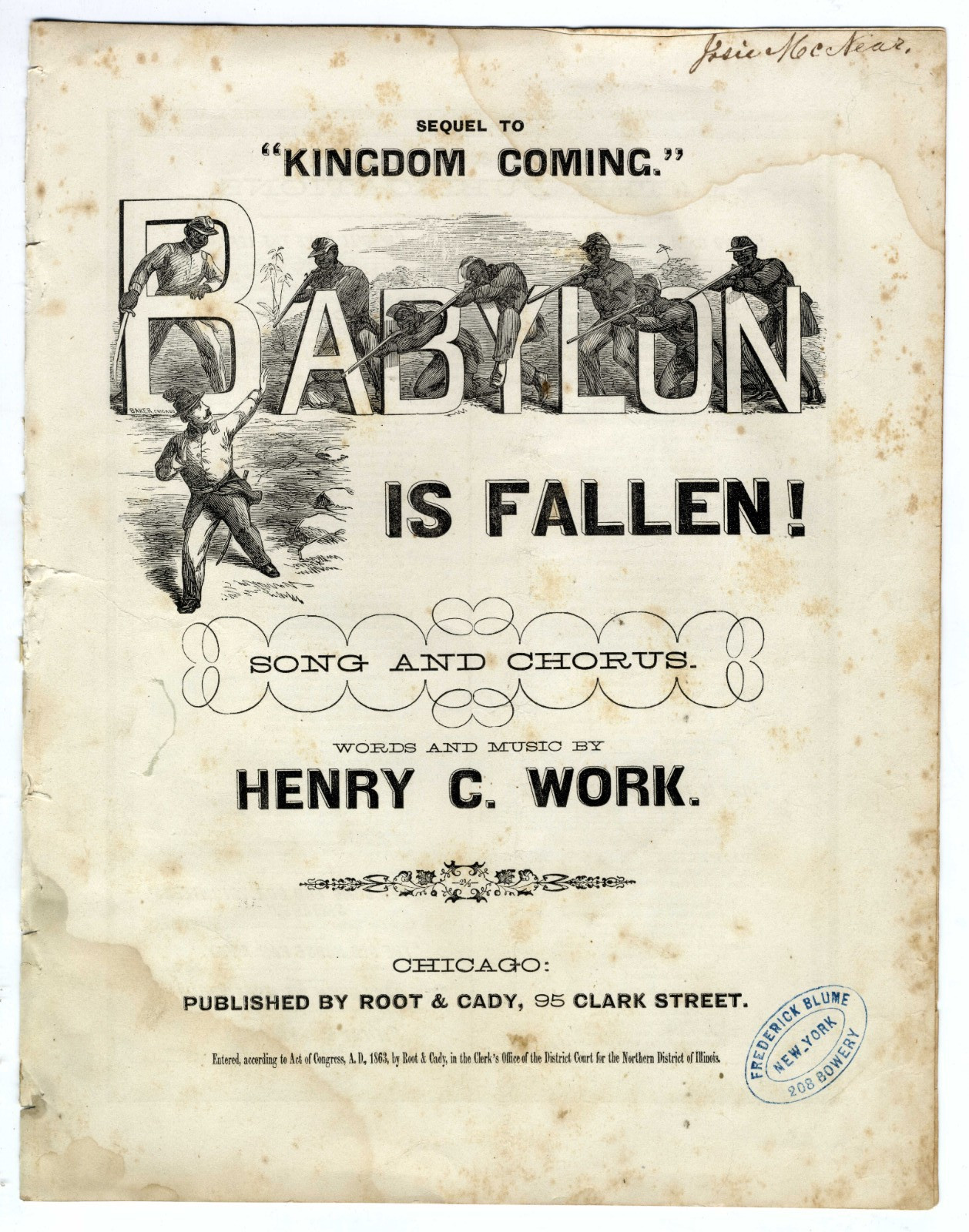 1863 BABYLON IS FALLEN Southern Black Soldiers ex Slaves Civil War Sheet Music 1863 BABYLON IS FALLEN Southern Black Soldiers ex Slaves Civil War Sheet Music