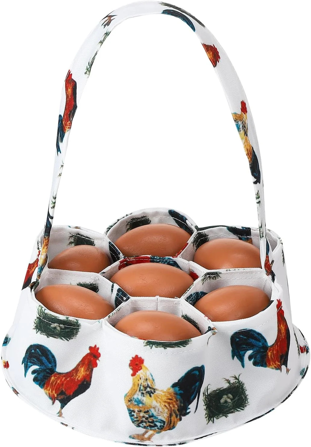 Egg Collecting Basket, Egg Basket for Gathering with 7 Pouches