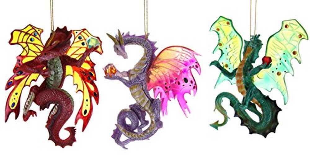 Crystal Cave Dragon Ornaments #4 (Set of 3) Shadow Spark, Star Quester, Sapphire Crystal Cave Dragon Ornaments #4 (Set of 3) Shadow Spark, Star Quester, Sapphire