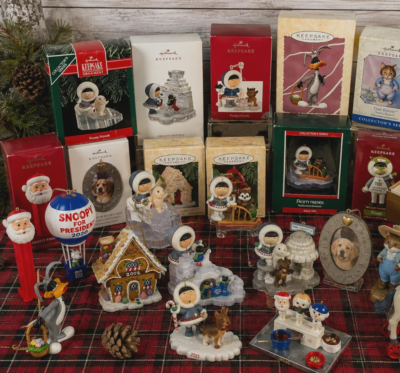 LOT OF 17 Hallmark Keepsake Christmas Ornaments Disney, Peanuts Snow Friends Pez LOT OF 17 Hallmark Keepsake Christmas Ornaments Disney, Peanuts Snow Friends Pez