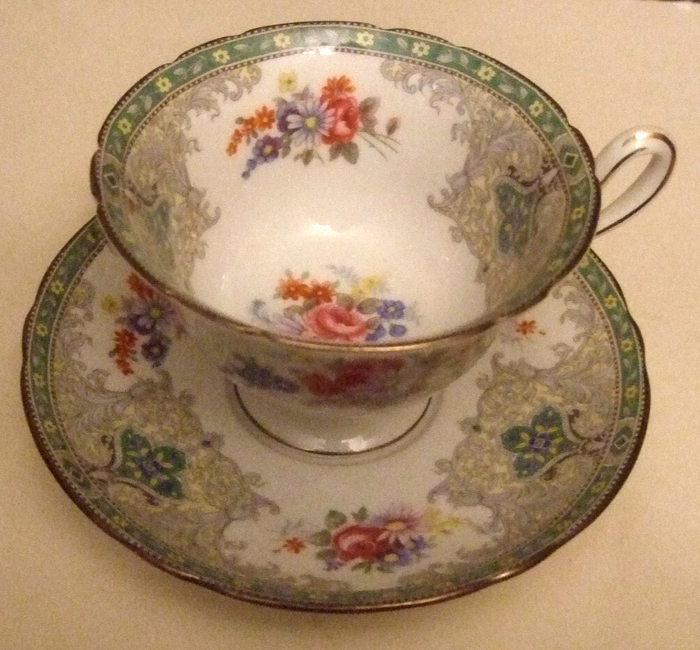 Shelley China Cup and Saucer Georgian Pattern Bone China Never Used Shelley China Cup and Saucer Georgian Pattern Bone China Never Used