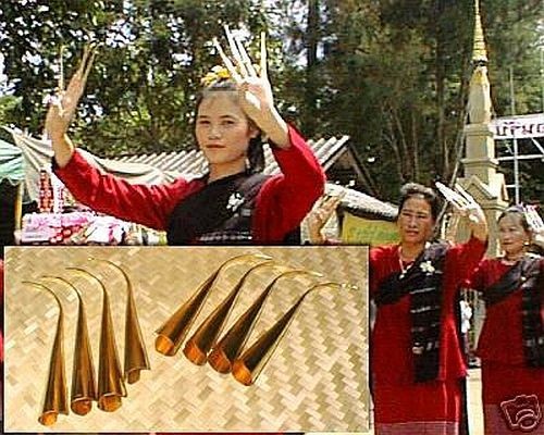 THAI DANCE Brass Finger Claw Nails-Thailand-Set Of 8-Belly Dance-FREE SHIPPING THAI DANCE Brass Finger Claw Nails-Thailand-Set Of 8-Belly Dance-FREE SHIPPING