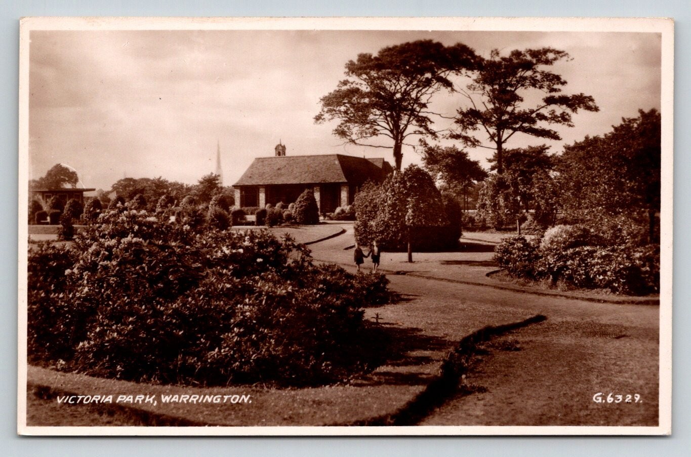 Victoria Park Warrington RPPC Real Photo Postcard Valentine's G.6329 UK