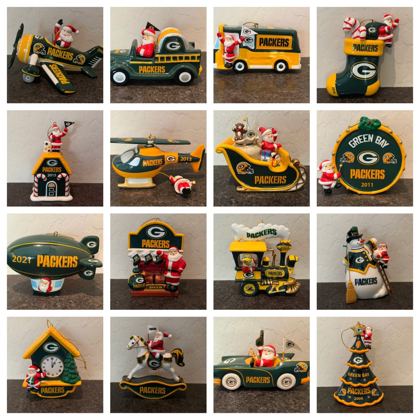 Green Bay Packers Danbury Mint Christmas Holiday Ornaments Set (17ea)