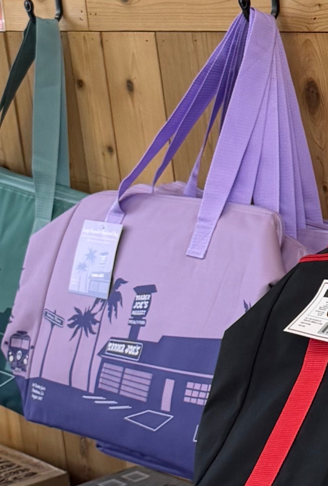 Trader Joe\'s Large Insulated Tote Reusable Cooler Bag Purple Lavender