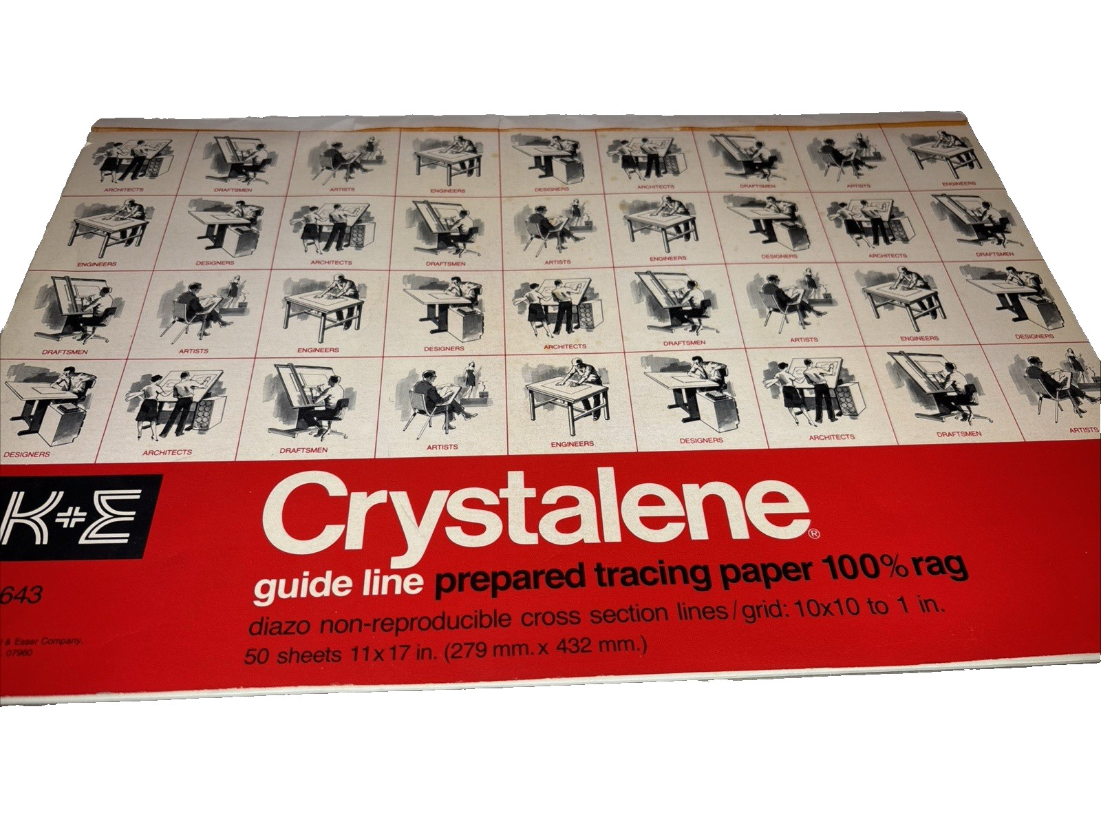 Vintage 1980 Keuffel & Esser Crystalene Tracing Paper 11x17 43 Sheets K&E 109643 Vintage 1980 Keuffel & Esser Crystalene Tracing Paper 11x17 43 Sheets K&E 109643