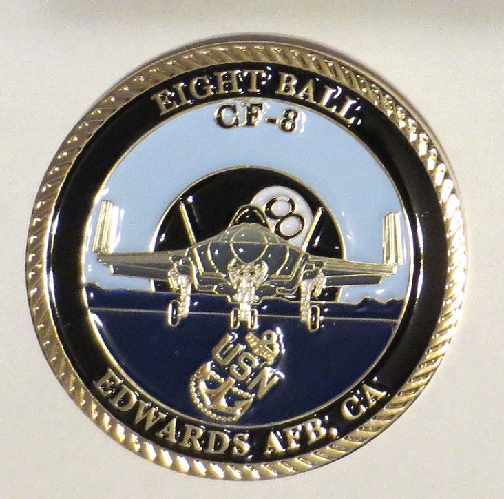 F-35C FLT TEST SQUADRON 461st DEADLY JESTERS CF-8 AKA EIGHT BALL CHALLENGE COIN F-35C FLT TEST SQUADRON 461st DEADLY JESTERS CF-8 AKA EIGHT BALL CHALLENGE COIN