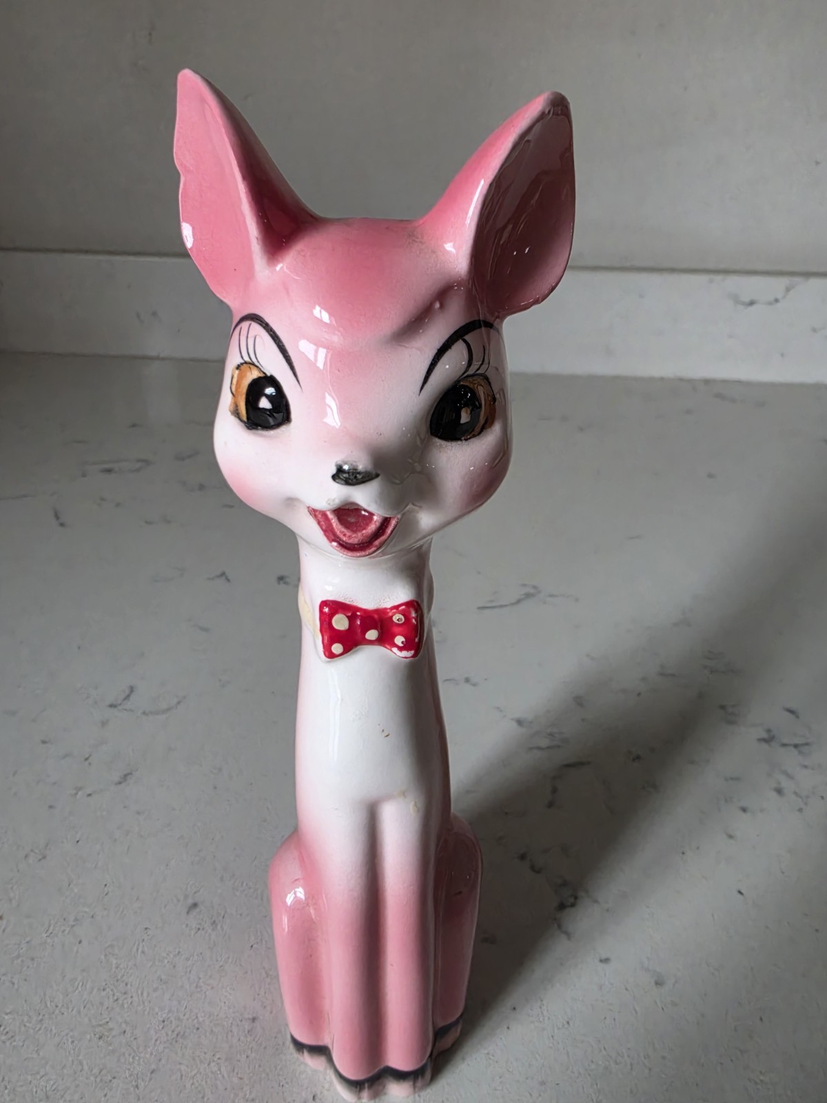 Rare Vintage 1950s Long Neck Anthropomorphic Pink Deer Bambi Salt/Pepper Shaker Rare Vintage 1950s Long Neck Anthropomorphic Pink Deer Bambi Salt/Pepper Shaker