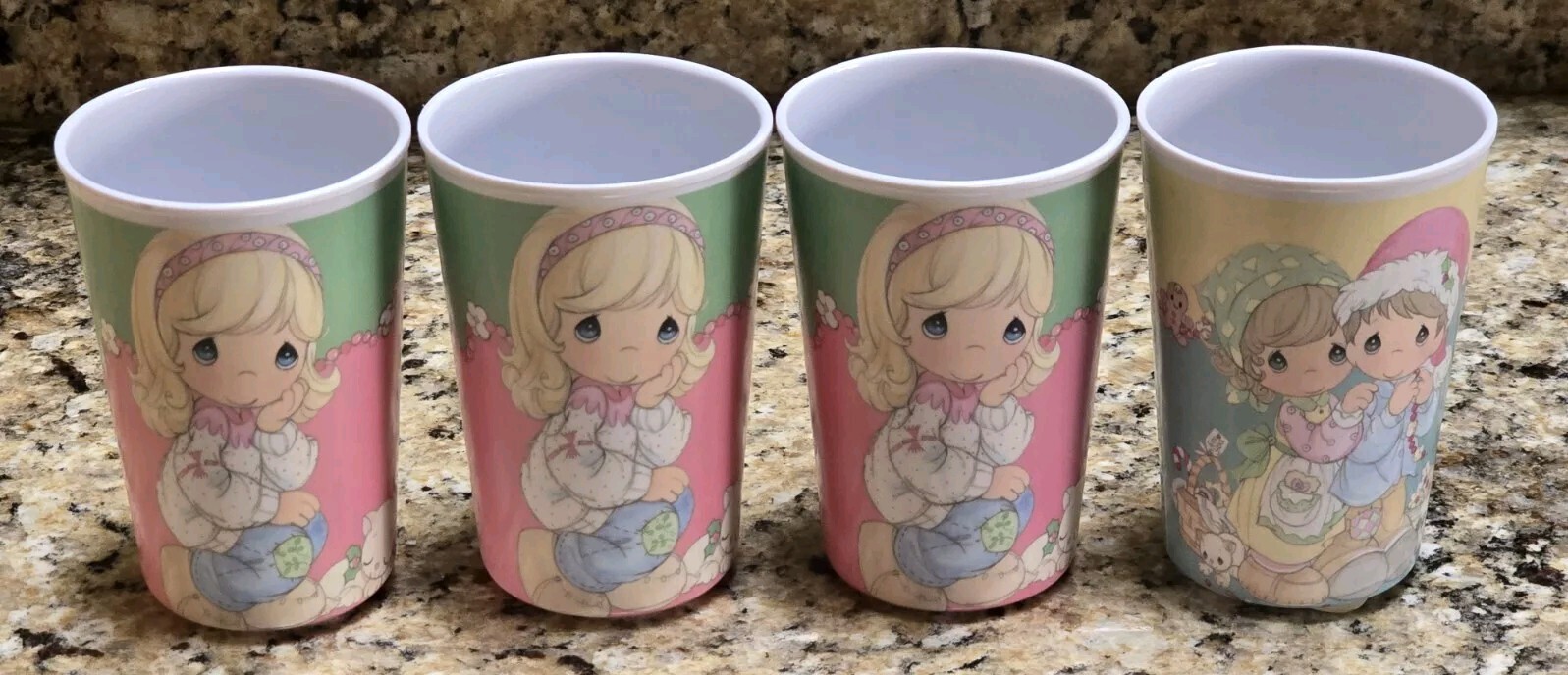 Precious Moments 7oz Plastic Cups 1999 NEW LOT OF 4