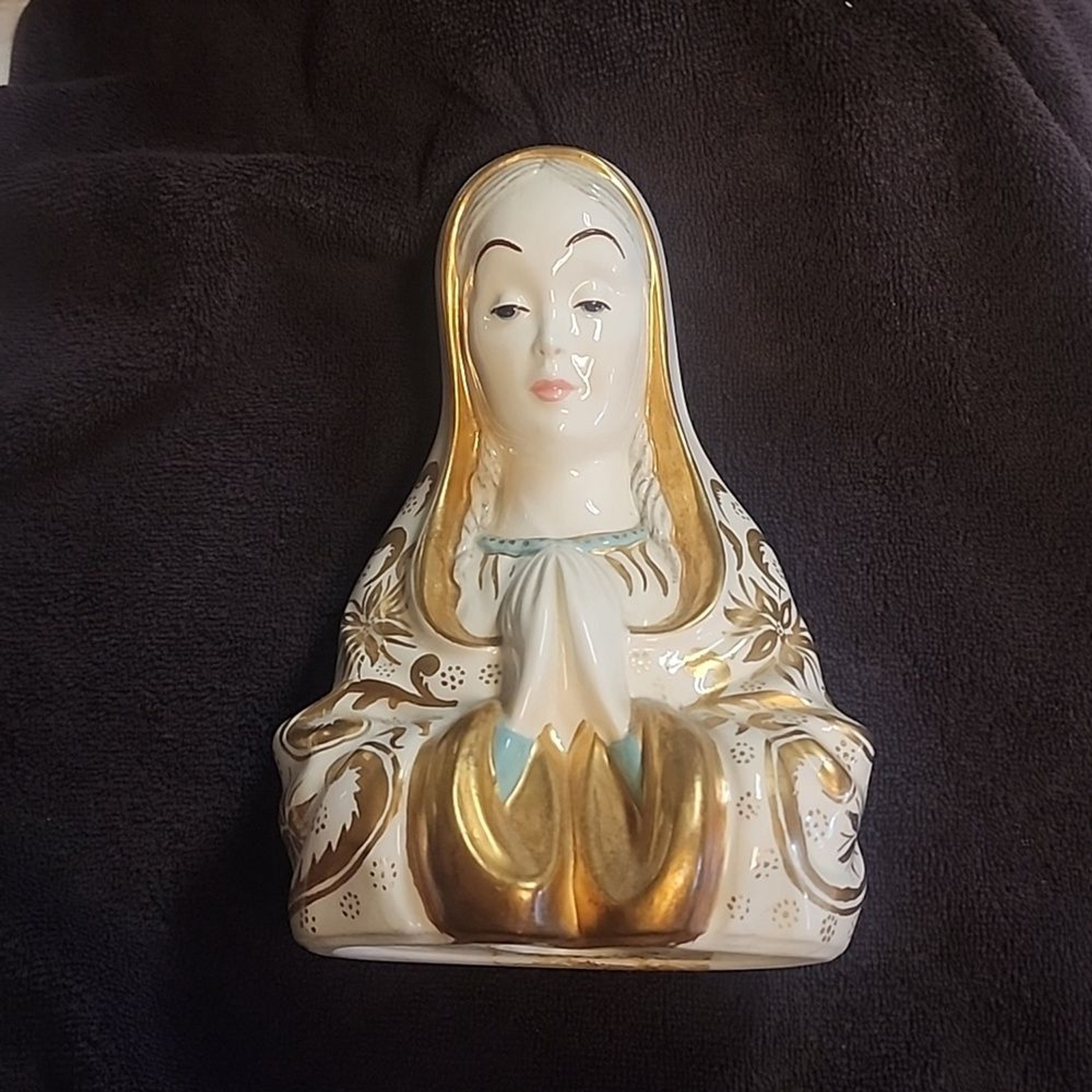 HANDPAINTED GILT MOTHER MARY STATUE Ukraine