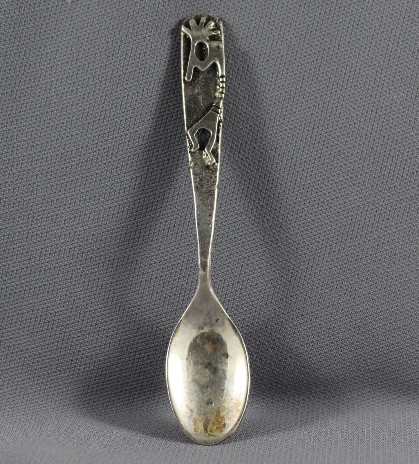 Vintage Navajo Indian Cast Silver Demitasse Spoon - Don Platero - 3.75\