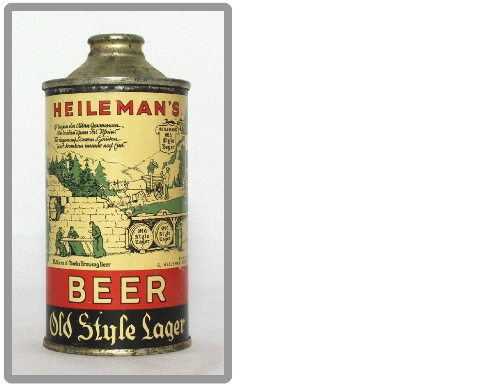 Heilman's Old Style Lager Vintage Cone Top Beer Can  Fridge  /  Tool Box  Magnet