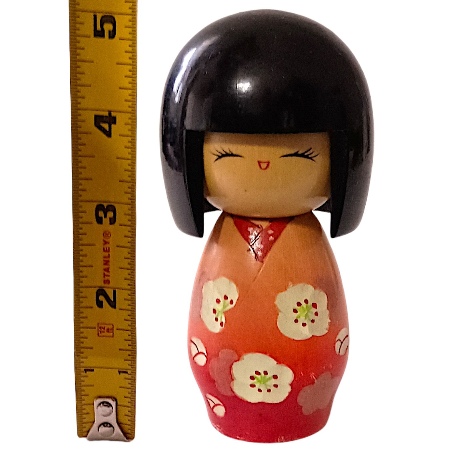 Vintage Kokeshi Doll Handcrafted Japanese Wood Hand Painted Chiyomi Horiuchi 