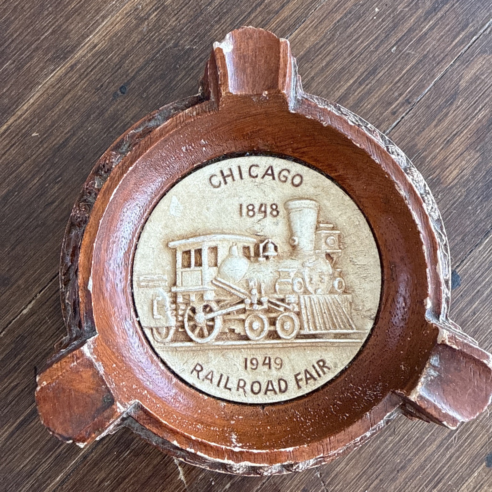 Vintage 1949 Chicago Railroad Fair Ashtray