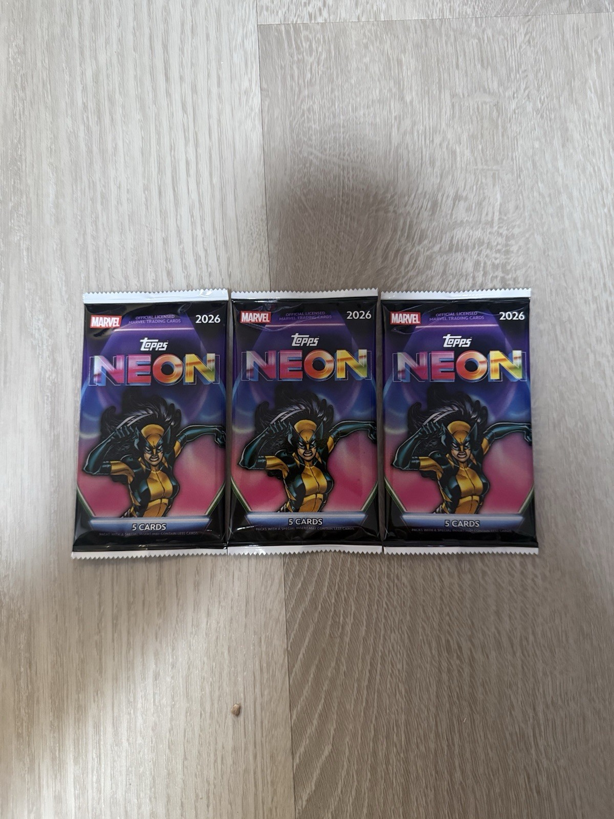 Lot of 3 packs Topps Neon Marvel 2026 Non-Sport Trading Card Lot of 3 packs Topps Neon Marvel 2026 Non-Sport Trading Card