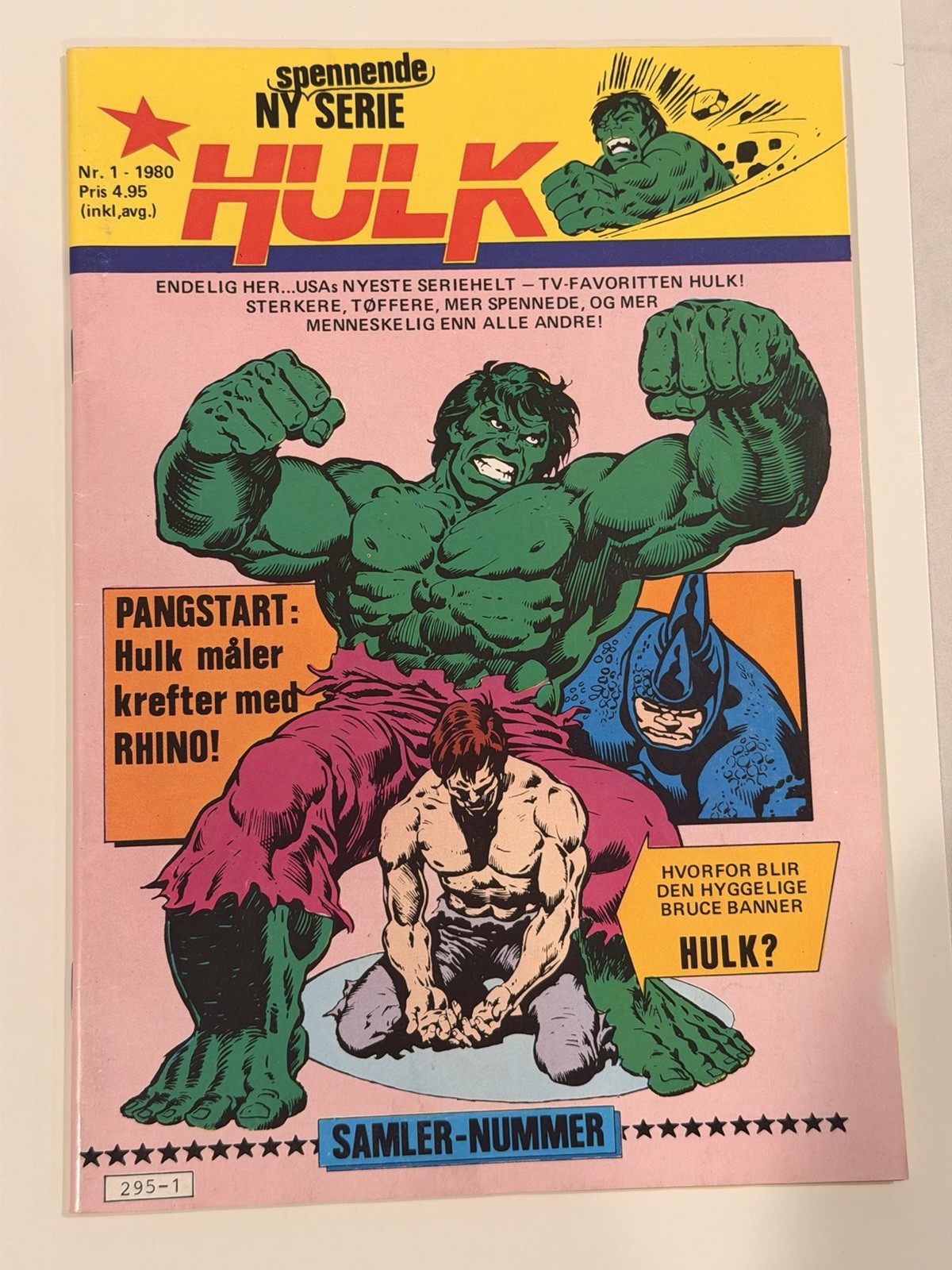 Hulk #1 1980 Norwegian Norway 1st Issue Marvel Rare Vintage Incredible Hulk