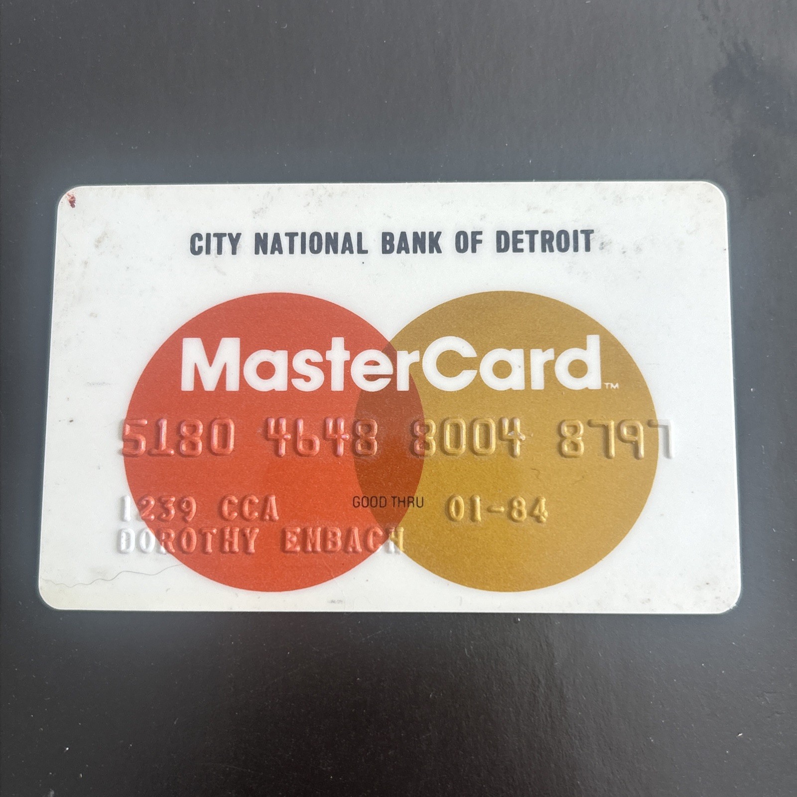 VTG Master Card c. 1984 City National Bank Of Detroit