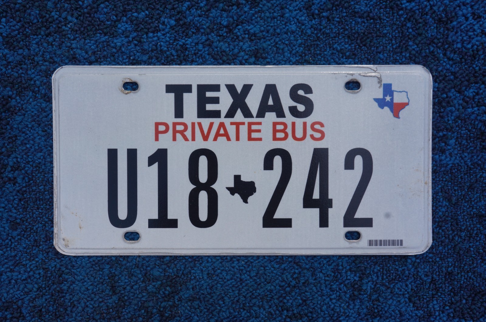 Texas PRIVATE BUS License Plate Texas PRIVATE BUS License Plate
