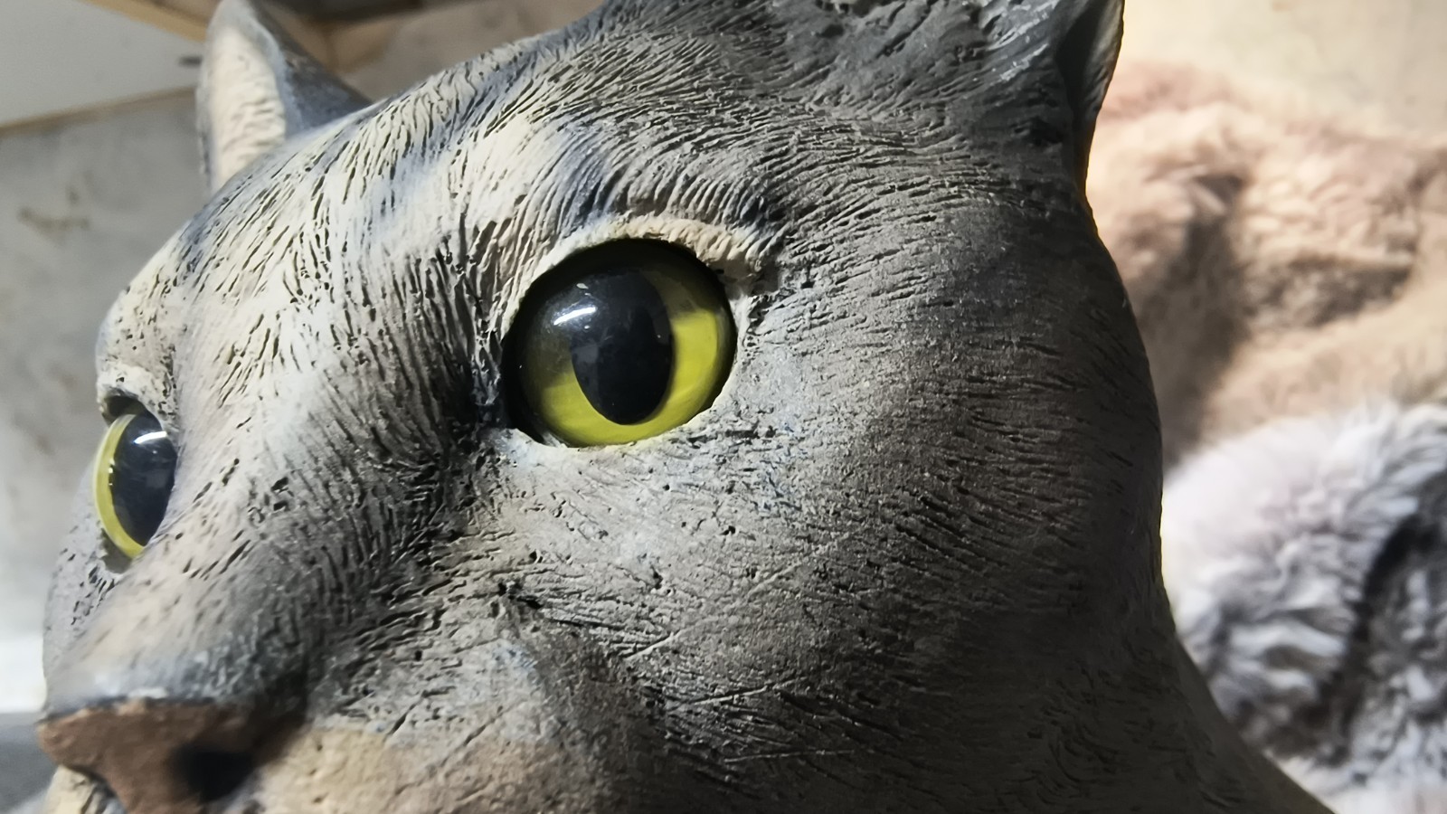 VERY RARE Life Size Cat Statue Glass Eyes Vintage Creations By Carole Duncan