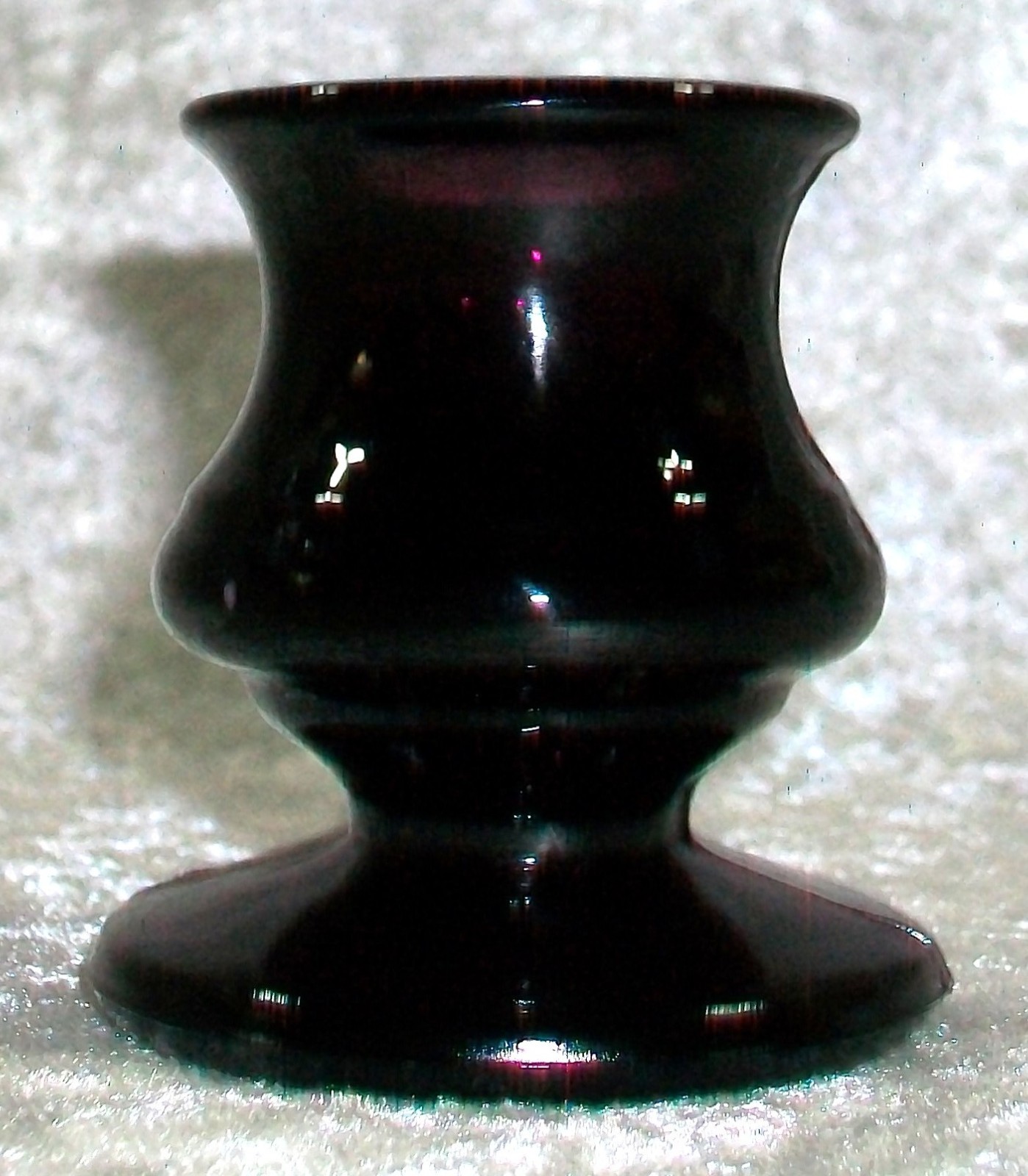 Vintage Zodax Deep Dark Royal Purple Art Glass Taper Candlestick Candle Holder
