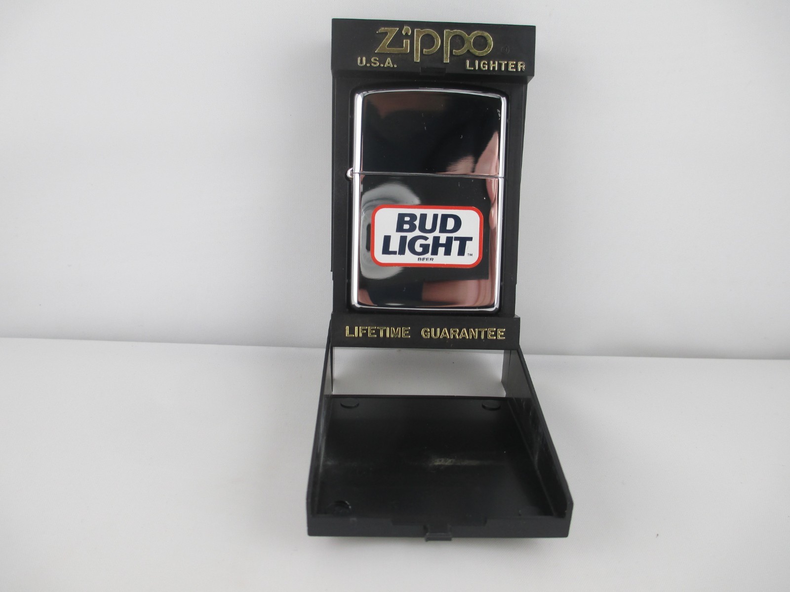 ZIPPO 1993 BUD LIGHT BEER ADVERTISING POLISHED CHROME LIGHTER SEALED IN BOX 753