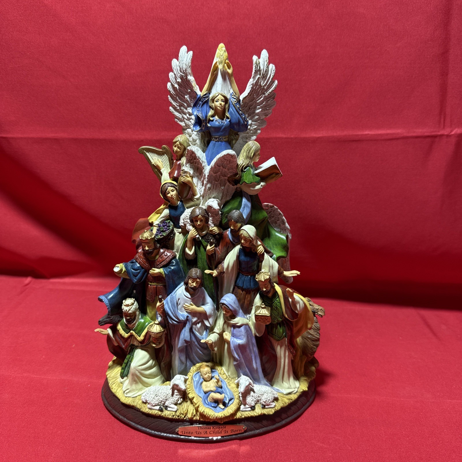 Thomas Kinkade Nativity Tree O Holy Night Plays Jesus Birth Story RARE Read 
