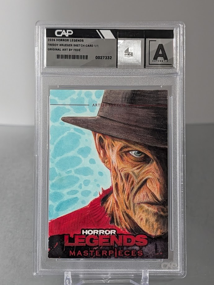 Horror Legends Sketch Card 1/1 Freddy Krueger Nightmare on Elm St Signed Fedz