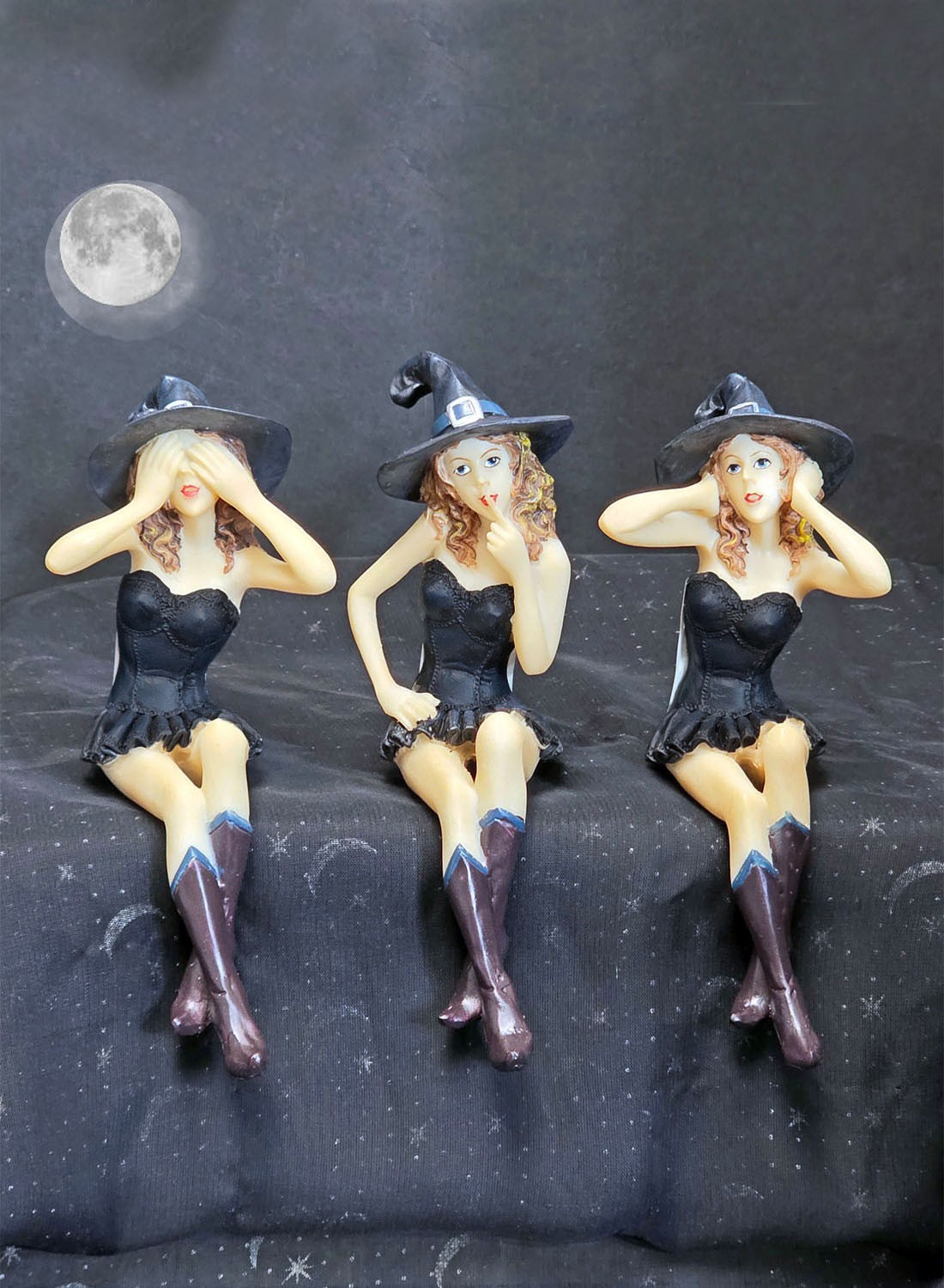 SEE HEAR SPEAK NO EVIL WITCH Shelf Sitter Figurines SEE HEAR SPEAK NO EVIL WITCH Shelf Sitter Figurines