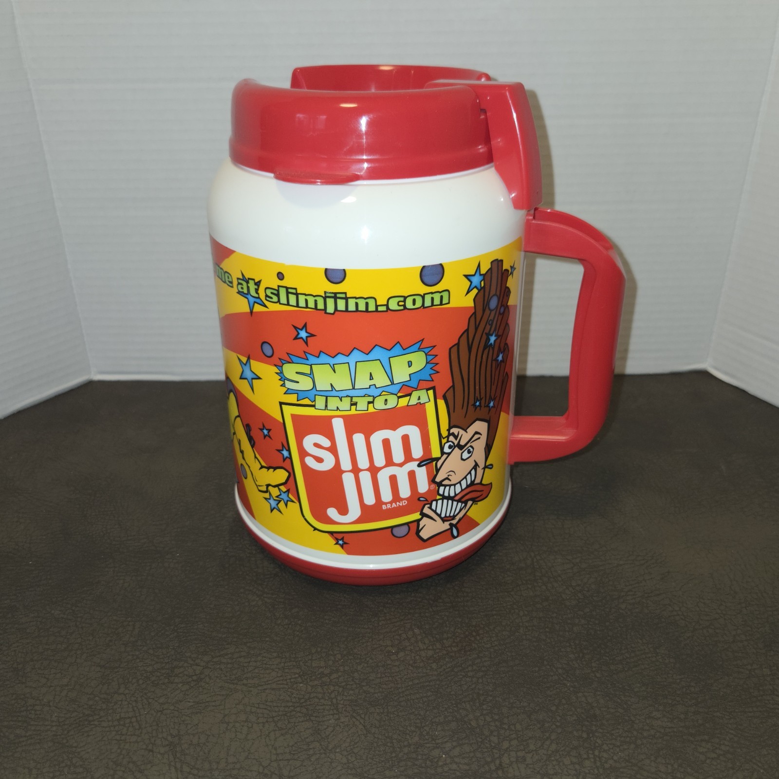 Vintage Slim Jim Insulated Travel Mug 34oz - Retro Y2K Mascot Graphic - Great...