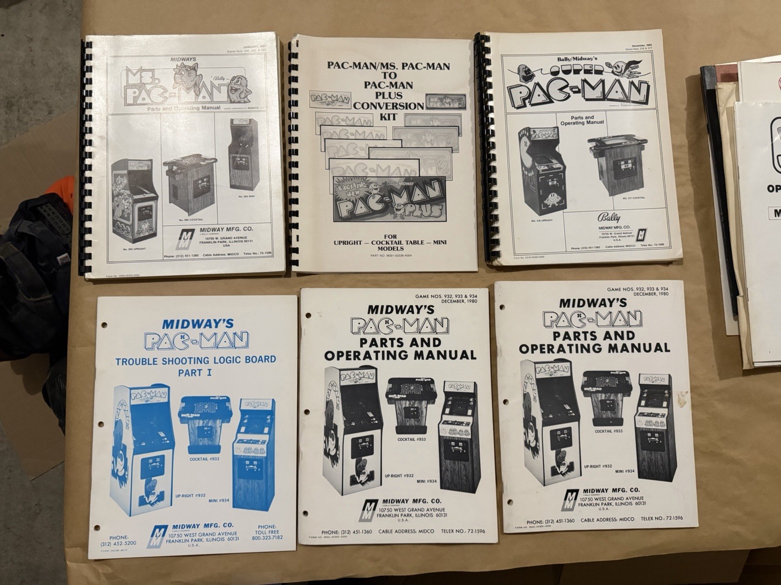 Bally Midway Pac-Man Ms Pac-Man Super Pac-Man Plus Arcade Manuals Lot of 6 Bally Midway Pac-Man Ms Pac-Man Super Pac-Man Plus Arcade Manuals Lot of 6