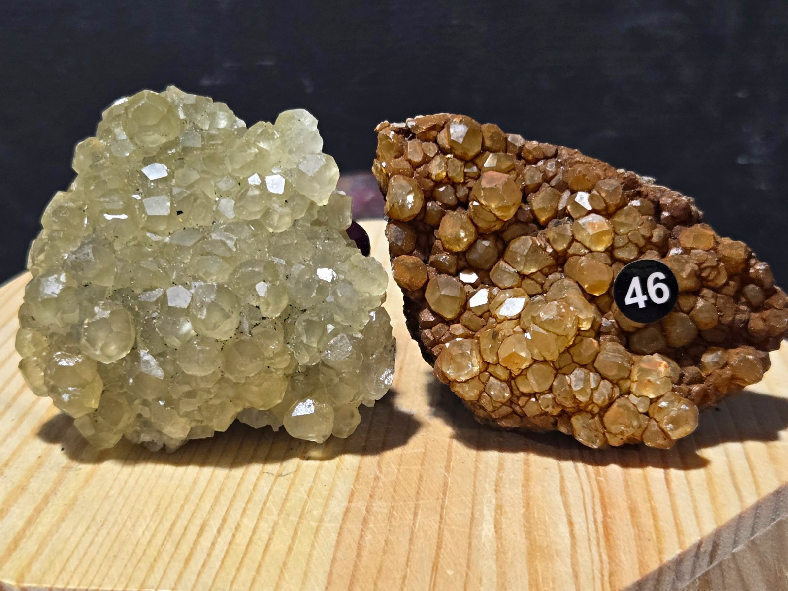 Set of (2) natural yellow & dark orange calcite specimens BL46 Set of (2) natural yellow & dark orange calcite specimens BL46