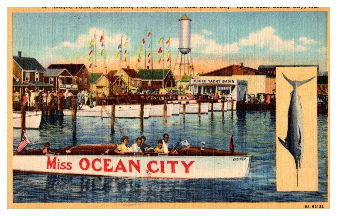 Vintage Postcard 1939 Magee Yacht Basin & \ Vintage Postcard 1939 Magee Yacht Basin & \