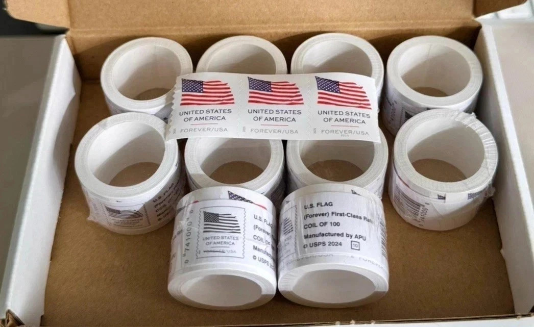 10 Roll Of 100 2025 U.S. Flag First Class US Postage Stamps