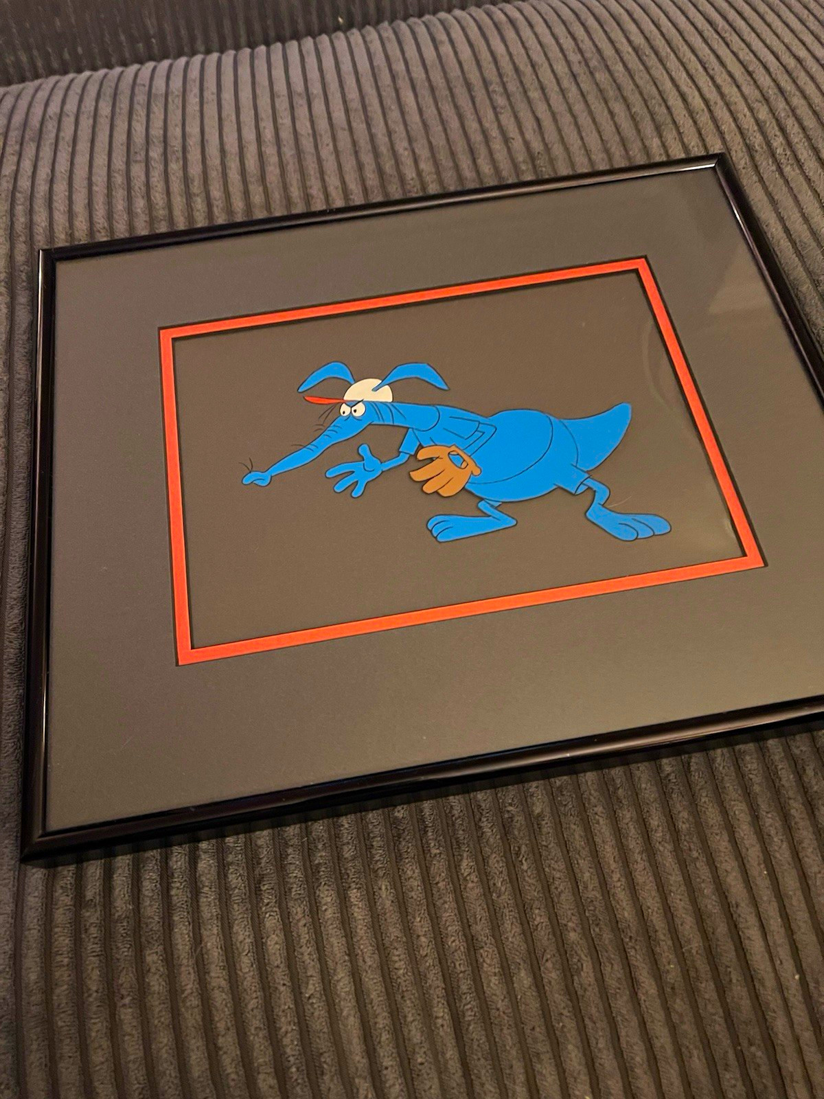 Hanna-Barbera Huckleberry Hound 1960s Animation Art Print Framed Matted