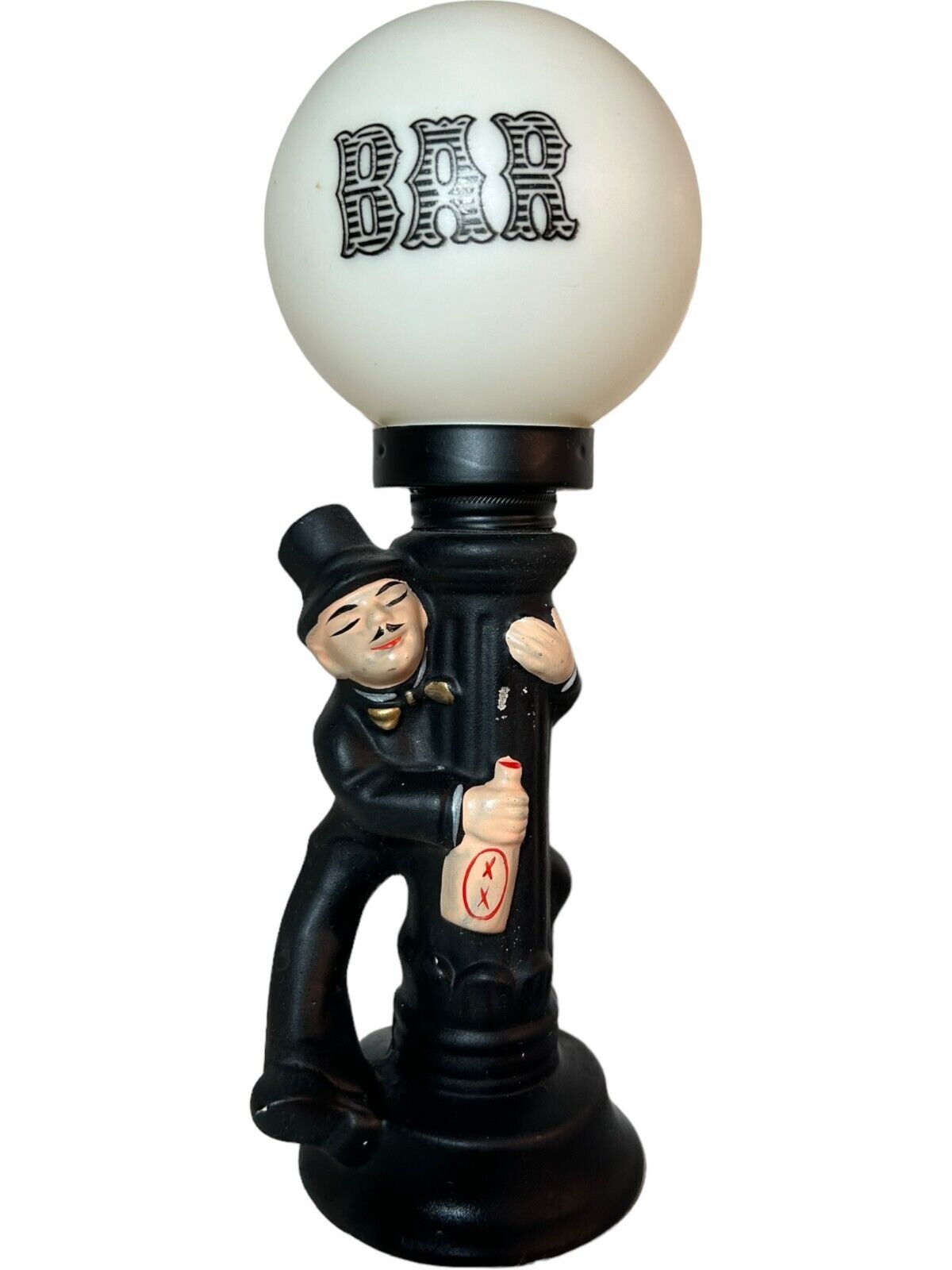 VTG Barware Lamp Drunk Charlie Chaplin Lamp Post Price Import Japan Table Light