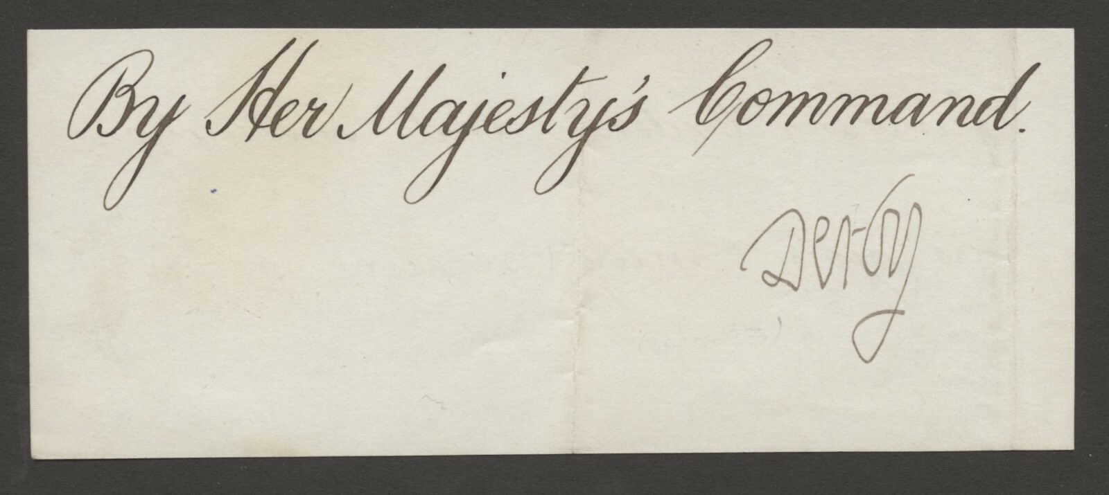 Edward Stanley d1893 signed 2.5x5.5 cut Lord Stanley Secretary of State AB1084 Edward Stanley d1893 signed 2.5x5.5 cut Lord Stanley Secretary of State AB1084