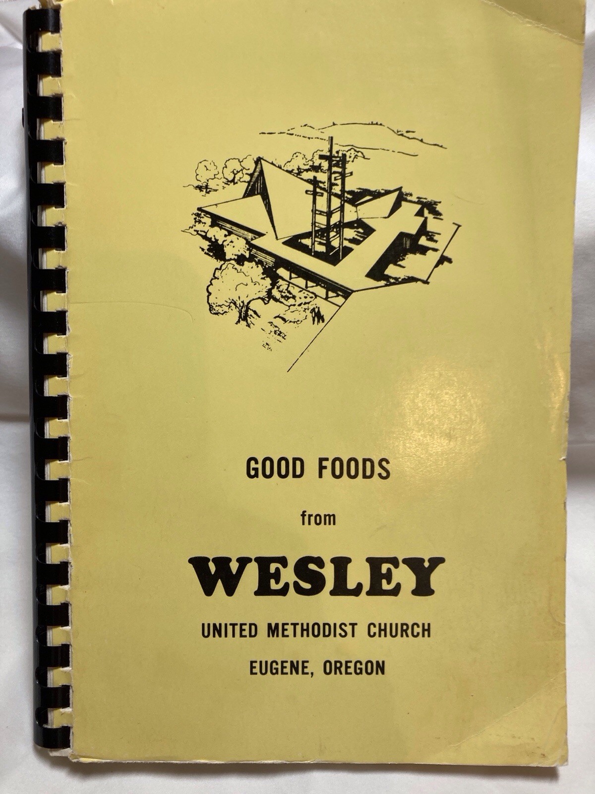 Vintage Church Cookbook from the 1970s featuring delicious family recipes.