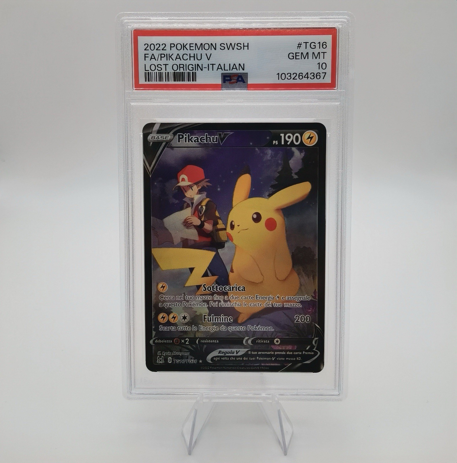 Pokemon Pikachu V Size 16 Lost Origin Italian Psa 10