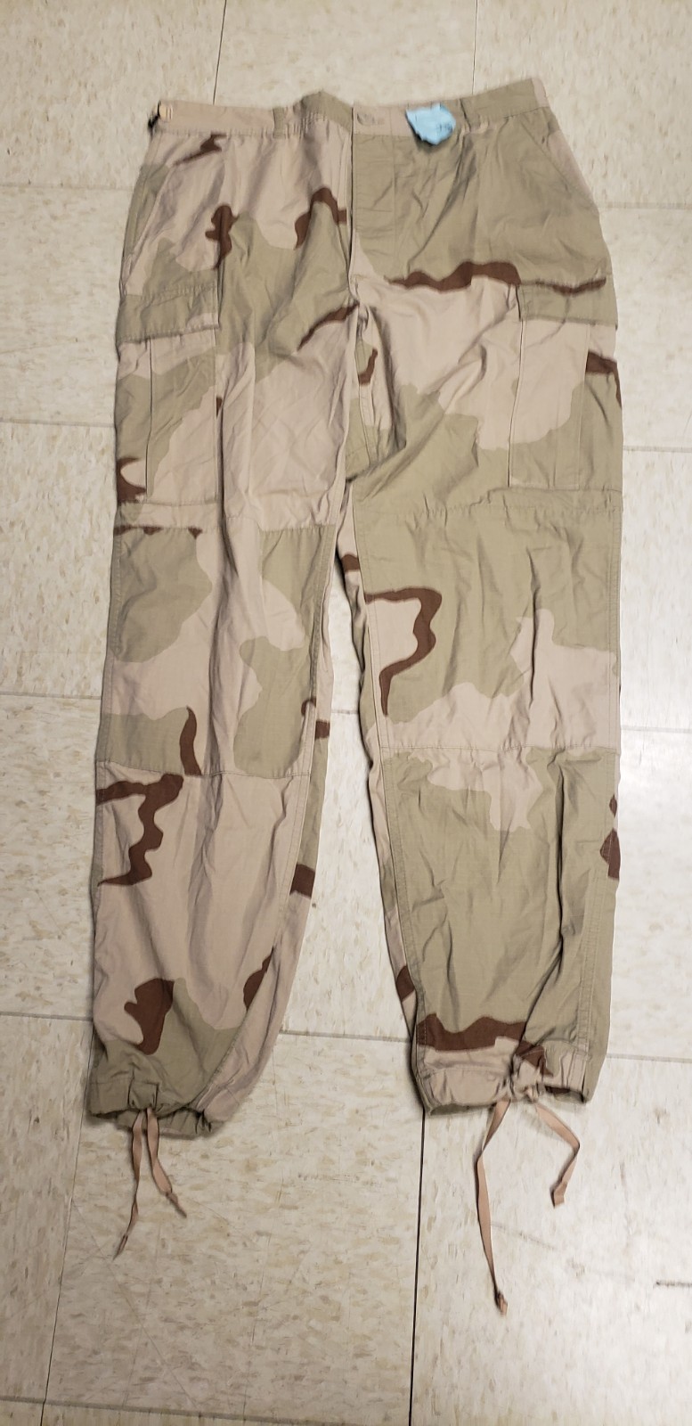 Military Desert Camo BDU Pants Trousers Large Long Good Shape See Pics
