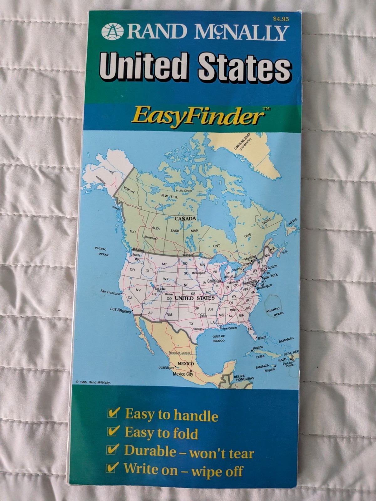 Vtg 1995 Rand McNally United States Easyfinder Map 18 Vtg 1995 Rand McNally United States Easyfinder Map 18